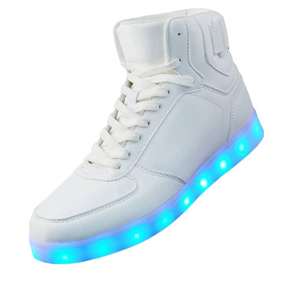 NWT Diyjts L.e.d. Rechargeable Light Up Sneakers In Crisp White - Unisex Size 47 - Picture 2 of 5